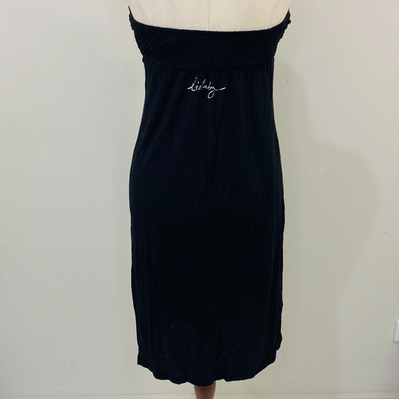 BILLABONG Womens Size 12 Black Pink Floral 100% Rayon Strapless Dress NEW - Picture 5 of 12